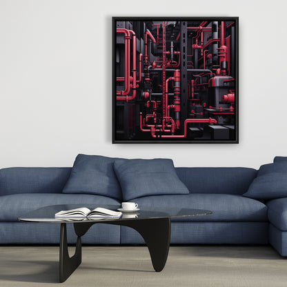 Machinery - 36"x36" Framed canvas