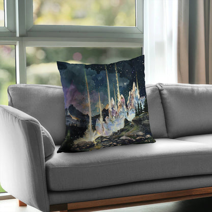 Magical beams White Poly Twill Throw Pillow Insert | Home Decor