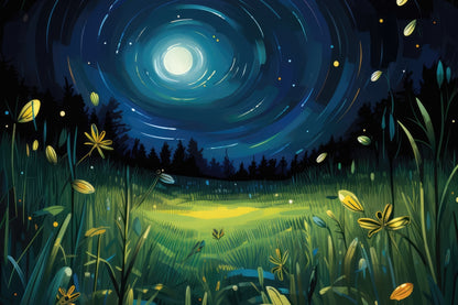 Between grass blades - Blue outdoor area rug for home decor