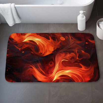 Fires of Heck Black Bath Mat | Stylish Home Decor Accent