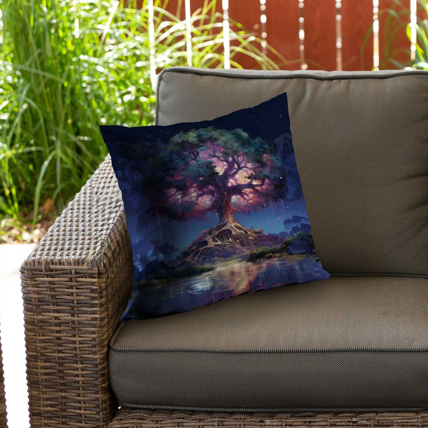 Coussin décoratif en sergé de polyester « La force de la nature » ​​| Décoration intérieure