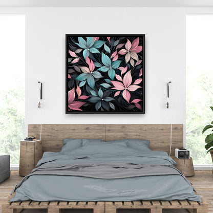 Desaturated flowers - 36"x36" Framed canvas