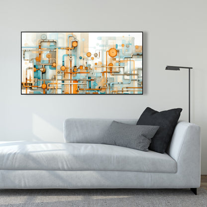 Like clockwork - Orange Framed Canvas for Home Decor