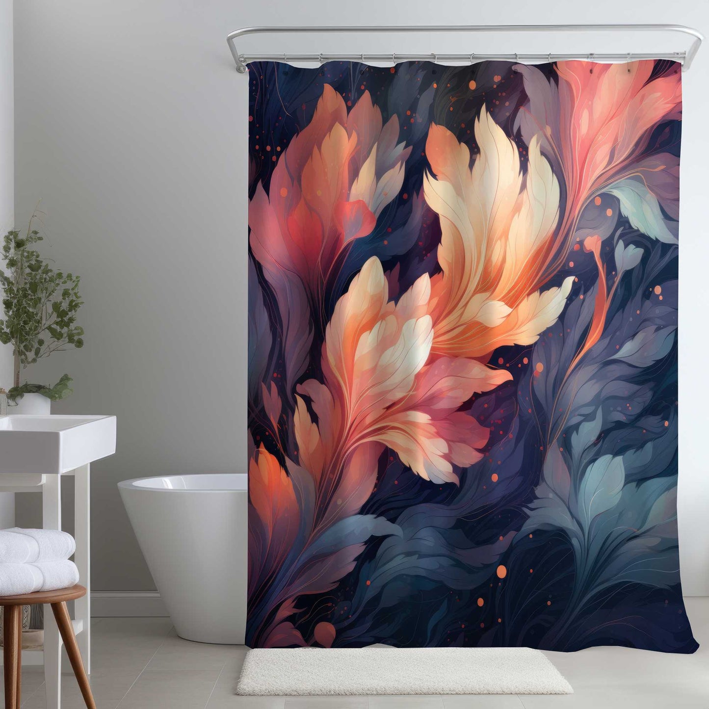 Rideau de douche gris éthéré pour une décoration élégante | Élégant