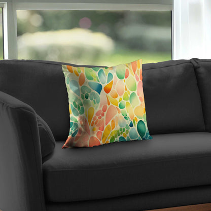 Coussin décoratif en sergé de polyester à motifs de fruits biologiques | Accessoire de décoration intérieure