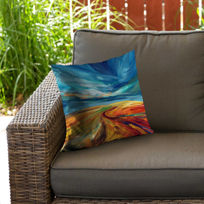 Land flow Yellow Poly Twill Throw Pillow - Home Decor Insert