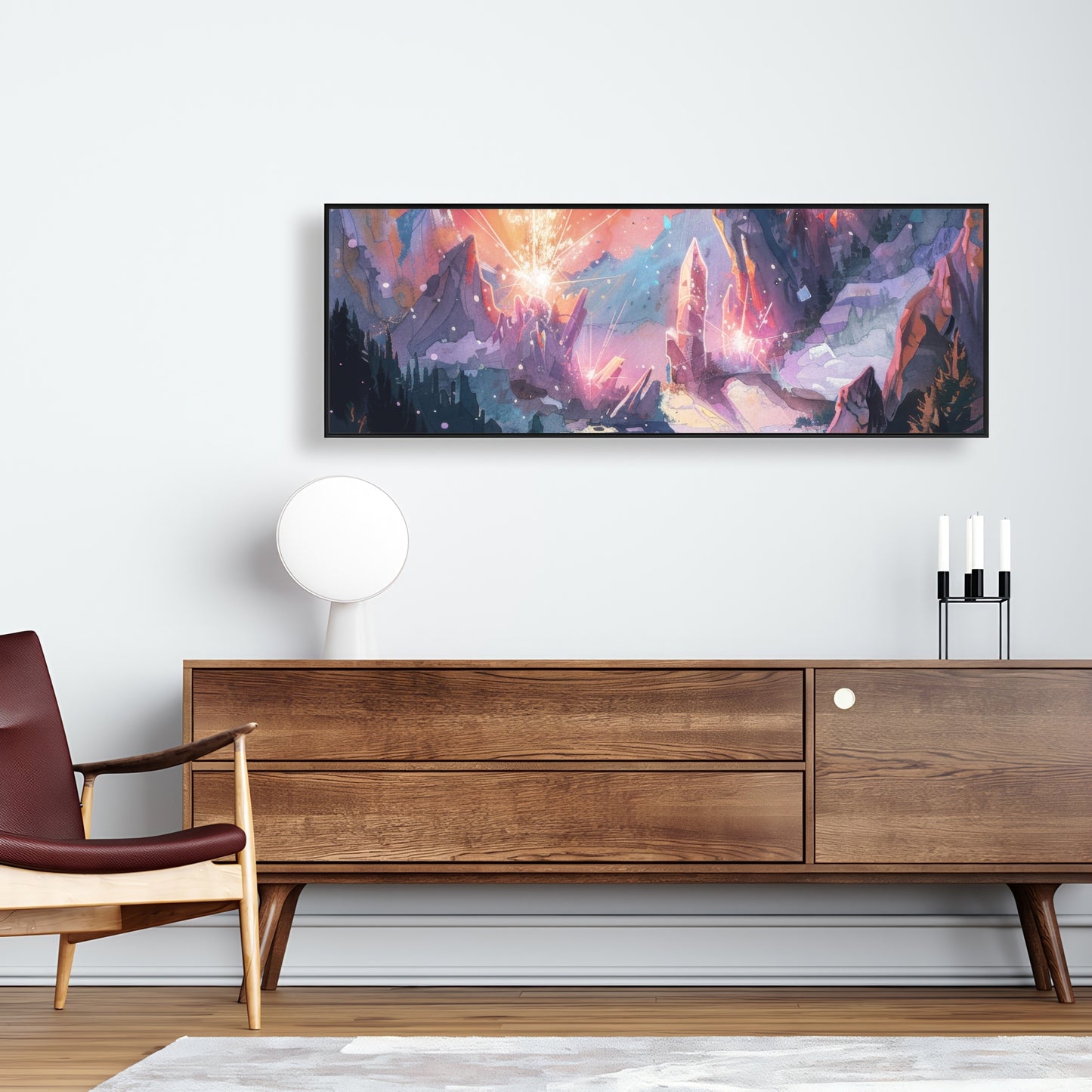 Beaming signal - Framed Canvas - Print on demand