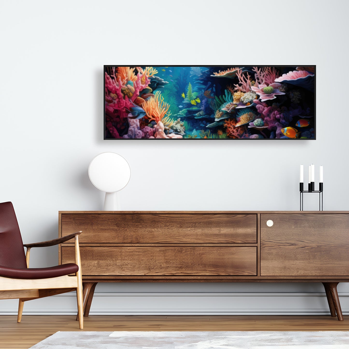 Coral - 36"x36" Framed canvas