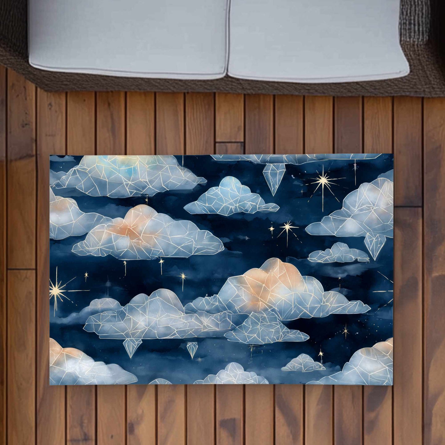 Tapis d'extérieur Nuages de cristal célestes | Décoration chic