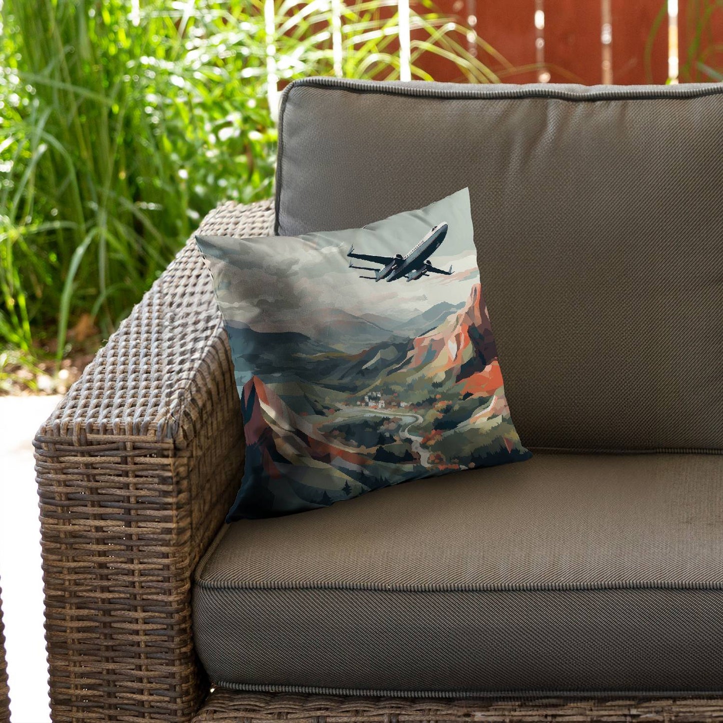 Shallow flight - Throw pillow - Print on demand