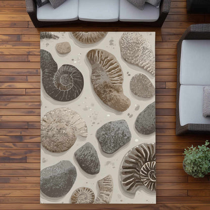 Tapis d'extérieur intemporel Fossil Flow | Décoration intérieure élégante