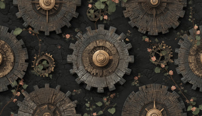 Cog Pattern Brown Indoor Outdoor Tablecloth | Home Decor