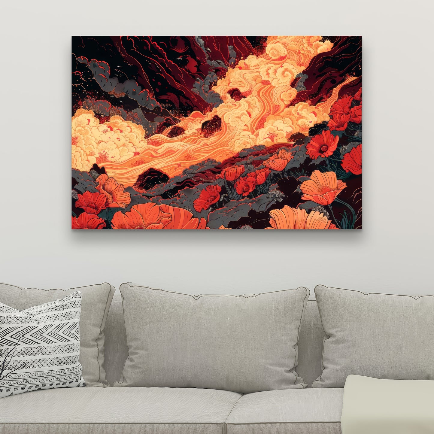 The Big Burn - Black Canvas Home Decor Art | Modern Wall Piece