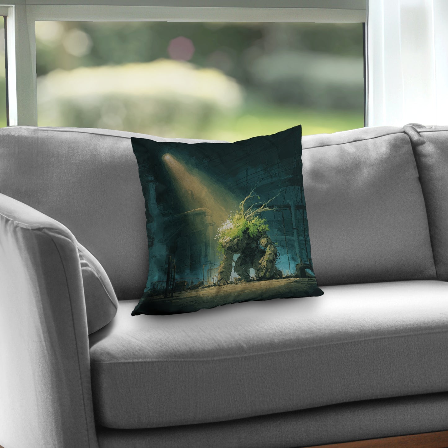 Coussin décoratif Golem en sergé turquoise | Garniture décorative
