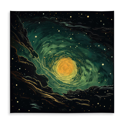 Turmoil in Space - Yellow Indoor/Outdoor Tablecloth for Decor