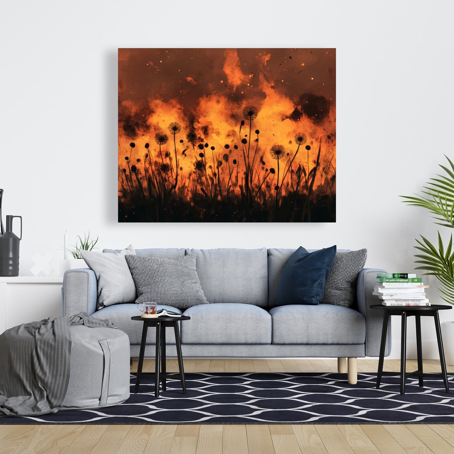 Ablaze - Black Canvas Home Decor for Modern Elegance