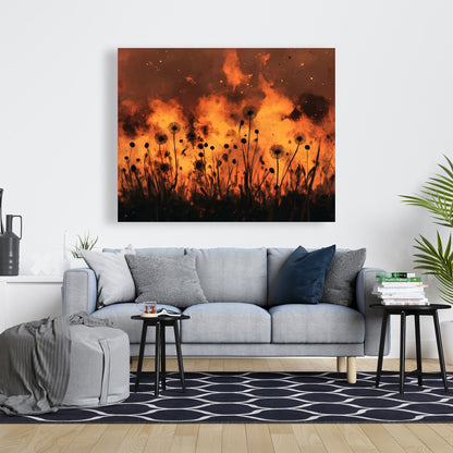 Ablaze - Black Canvas Home Decor for Modern Elegance