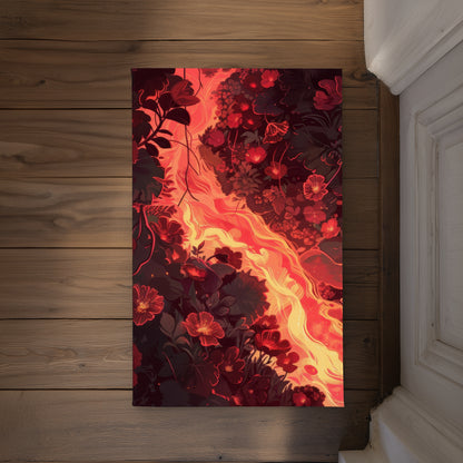 Seering flowerbed Black Indoor Outdoor Door Mat | Home Decor