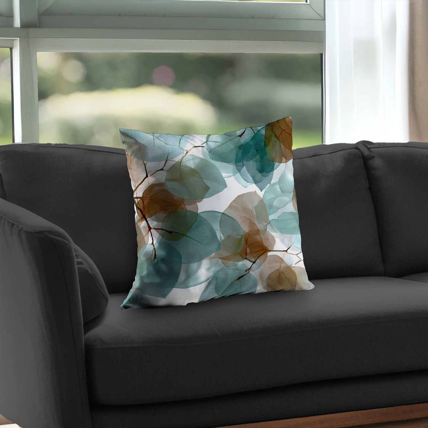 Translucent Leaves Gold Poly Twill Throw Pillow - Home Decor