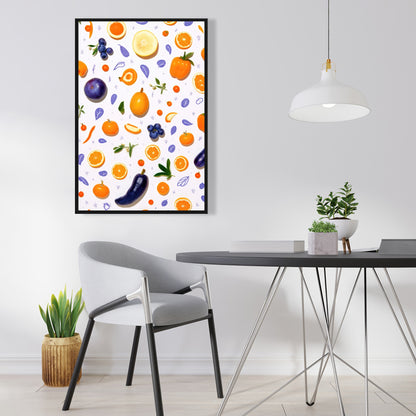 Orange and purple - 36"x36" Framed canvas