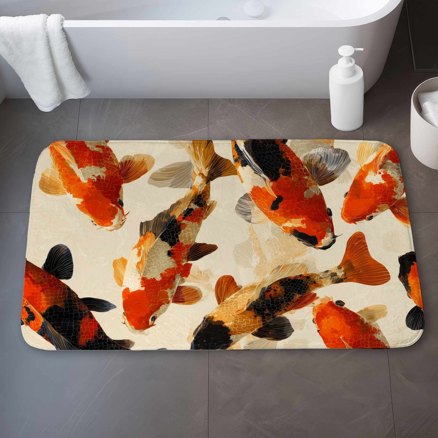 Koi Dance Flow Bath Mat | Stylish Home Decor Accent