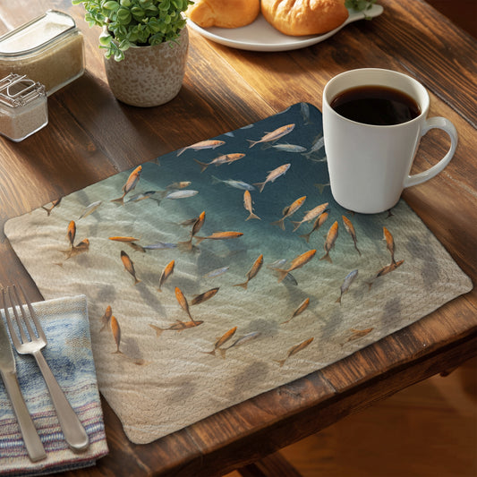 Away from the Sand - White Braided Polyester Placemat Decor