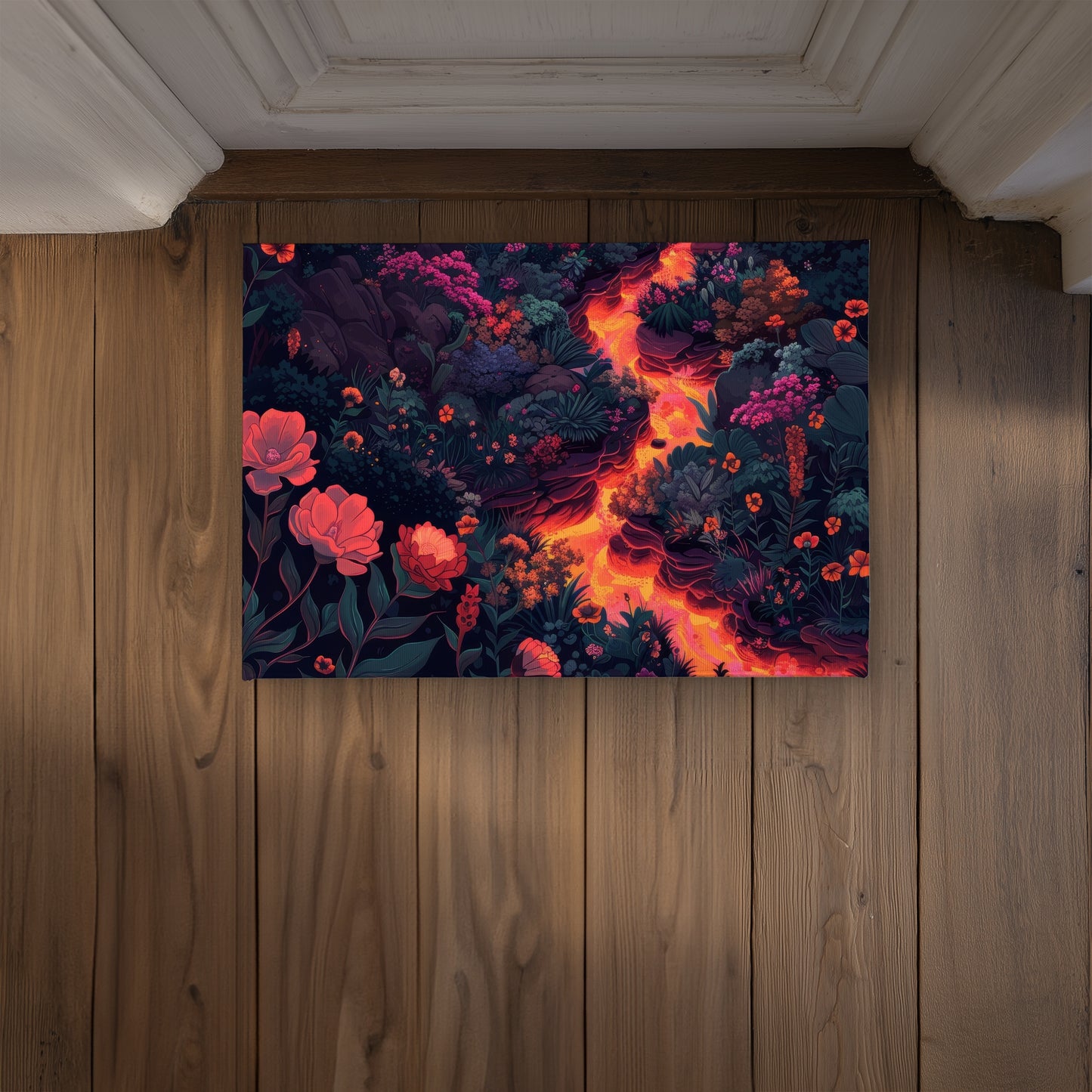 Flowing magma Pink Indoor Outdoor Door Mat | Home Decor
