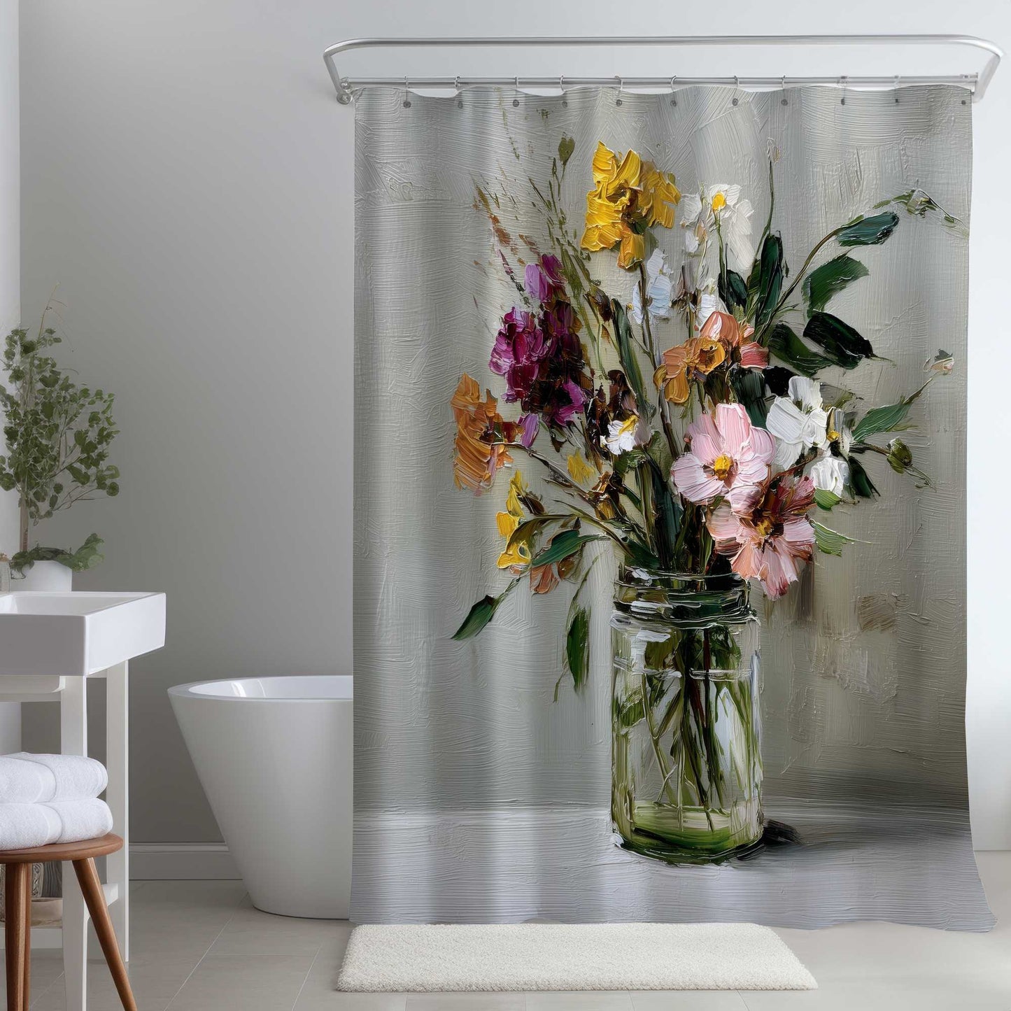 Rideau de douche nature morte - Accent de décoration intérieure élégant