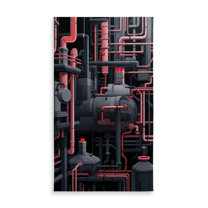 Dark Pipes Gray Indoor Outdoor Tablecloth for Home Decor