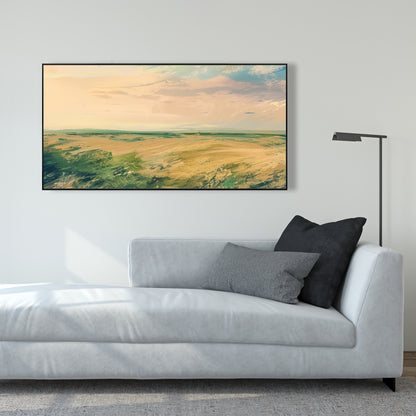 Evening in the field - 36"x36" Framed canvas
