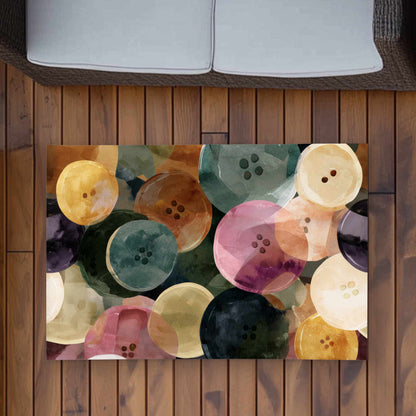 Tapis d'extérieur coloré avec motif « boutons dansants » pour la décoration intérieure