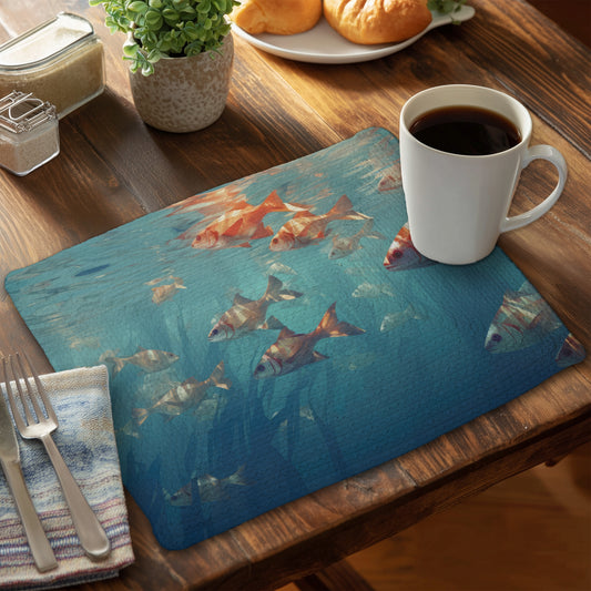 Surface tension - Orange Braided Polyester Placemat | Home Decor
