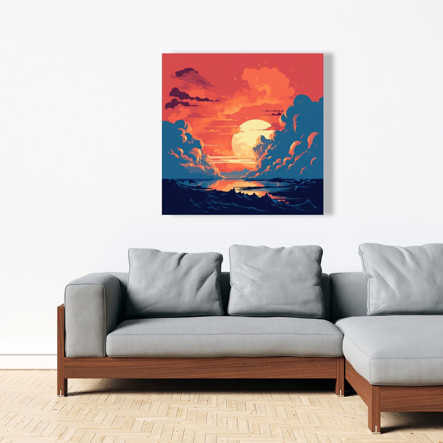 Orange and Blue - Yellow Canvas for Home Decor | Vibrant Art