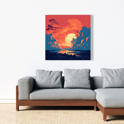 Orange and Blue - Yellow Canvas for Home Decor | Vibrant Art