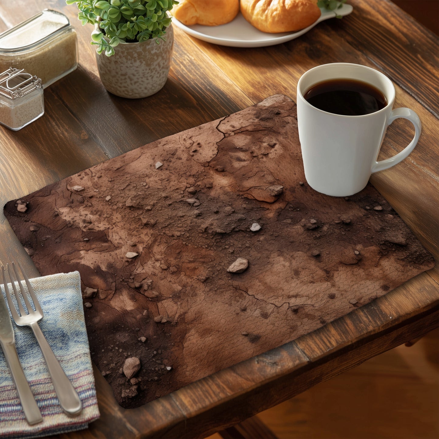 Mud and Stones Braided Polyester Placemat for Home Decor