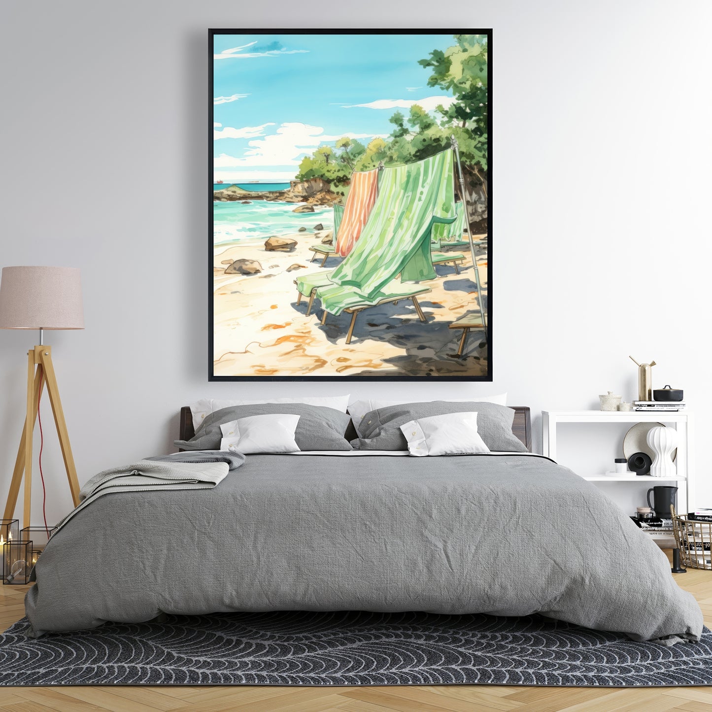 Beach calm - Framed Canvas - Print on demand