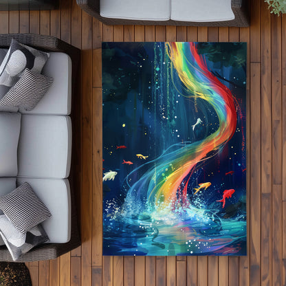 Swirl Blue Outdoor Area Rug - Stylish Home Decor Accent