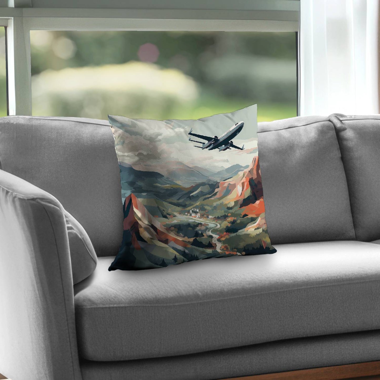 Shallow flight - Throw pillow - Print on demand