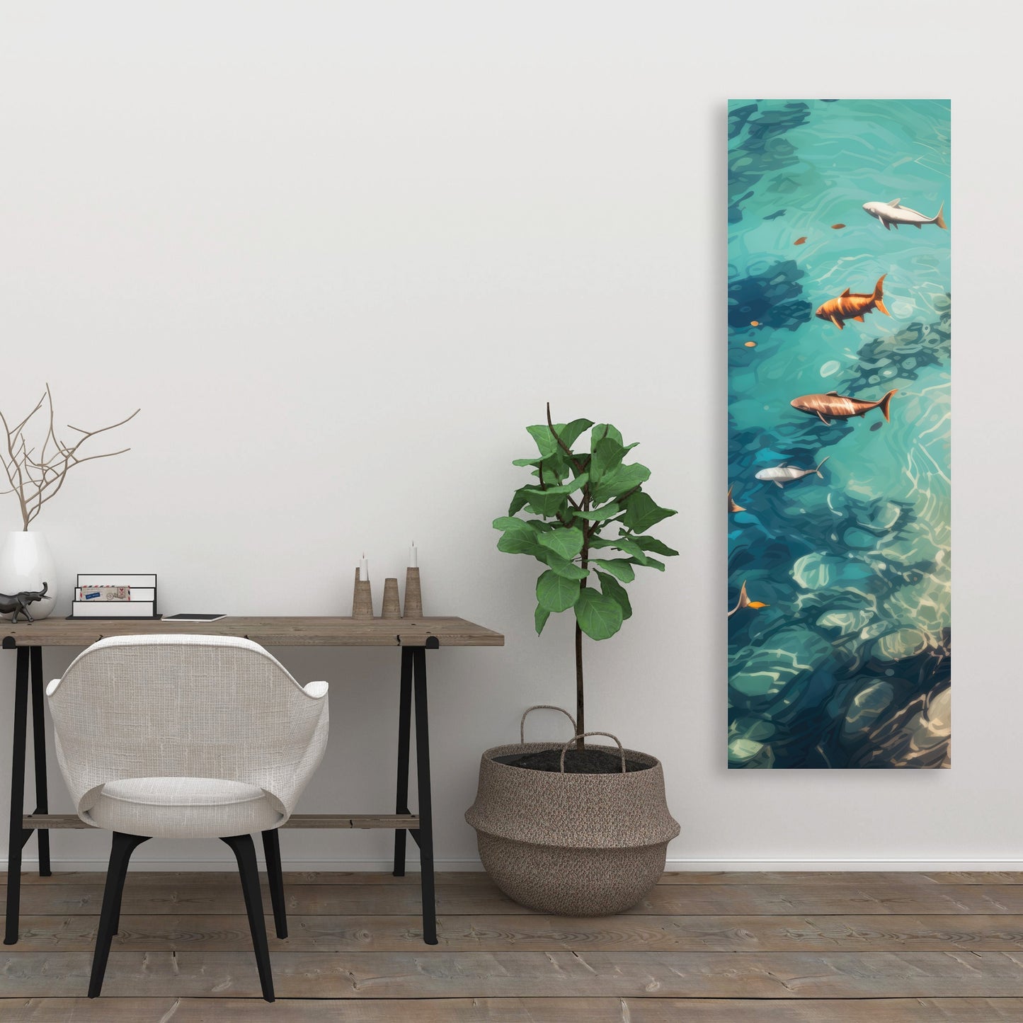 Swim Ahead - Beige Canvas Home Decor for Stylish Interiors