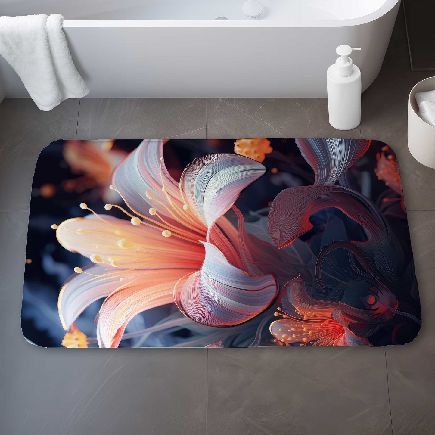 Tapis de bain Astral Bloom | Tapis décoratif doux et élégant