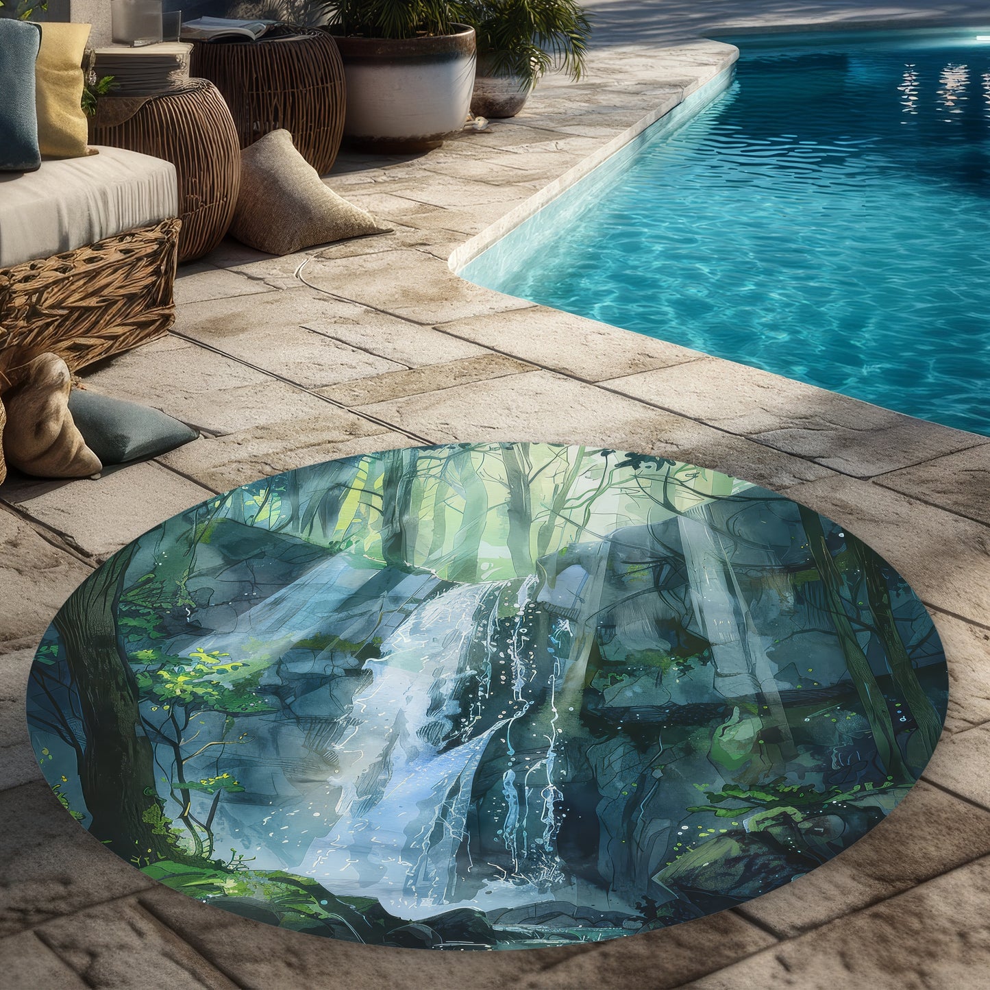 Sleeping Fall Round Outdoor Area Rug | Stylish Home Decor