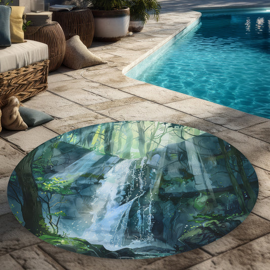 Sleeping Fall Round Outdoor Area Rug | Stylish Home Decor