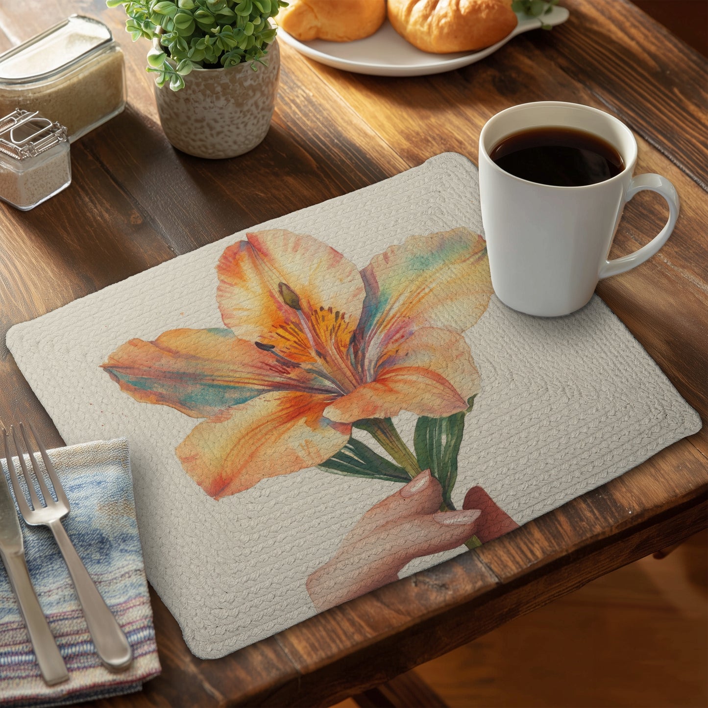 Napperon tressé en polyester Ahold - Un accent de décoration intérieure élégant