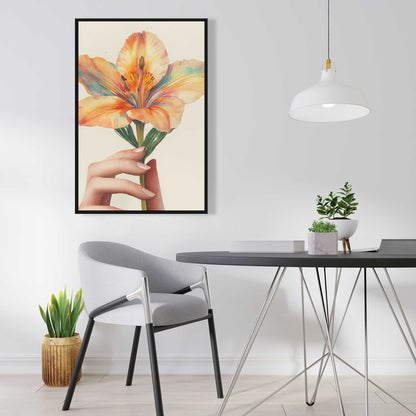 Ahold - Yellow Framed Canvas for Stylish Home Decor