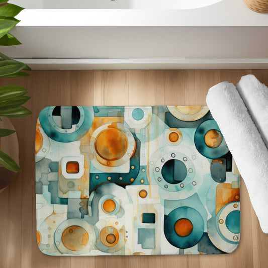 Decomposed Porthole - Turquoise Bath Mat for Home Decor