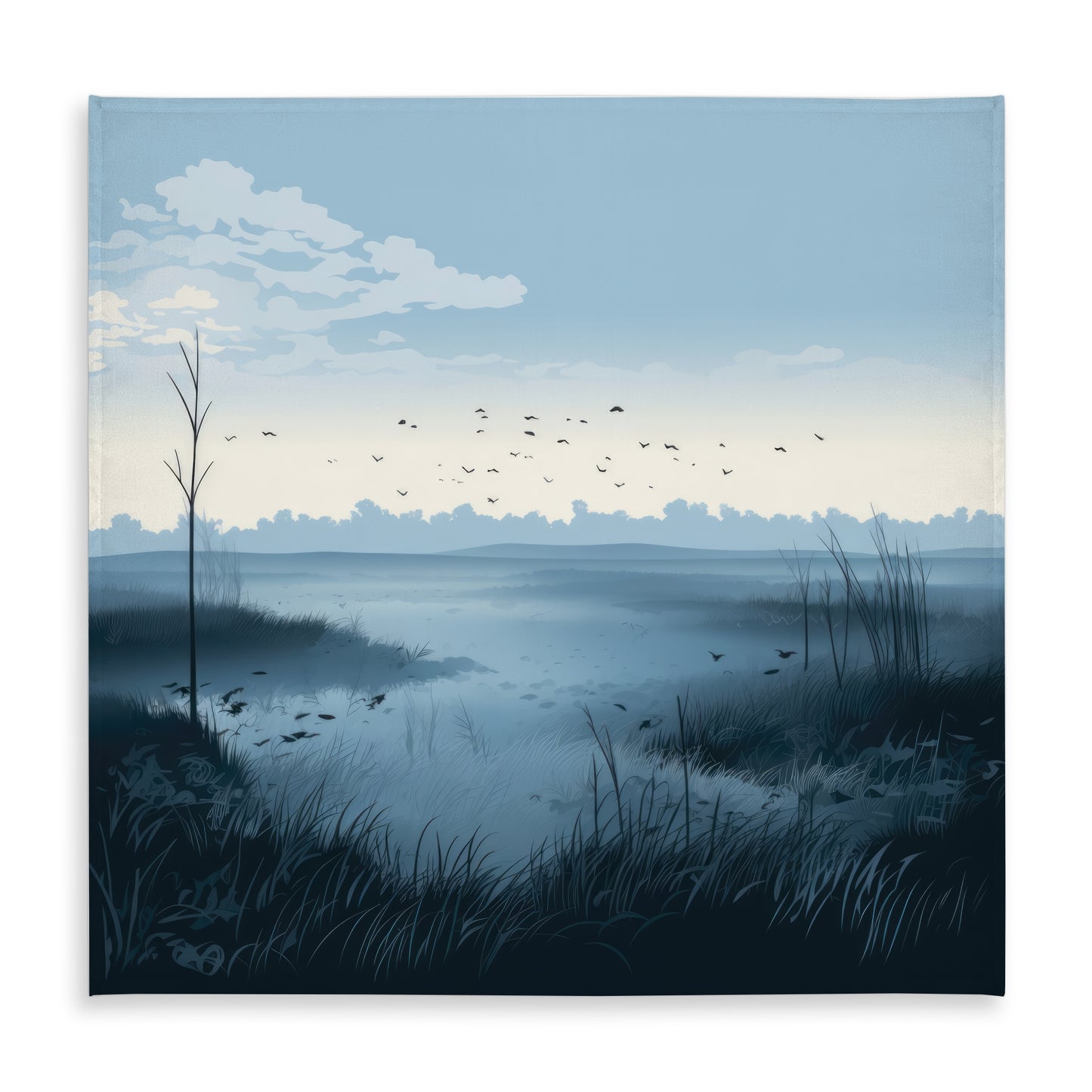 Evening Marsh Blue Tablecloth | Indoor Outdoor Home Decor