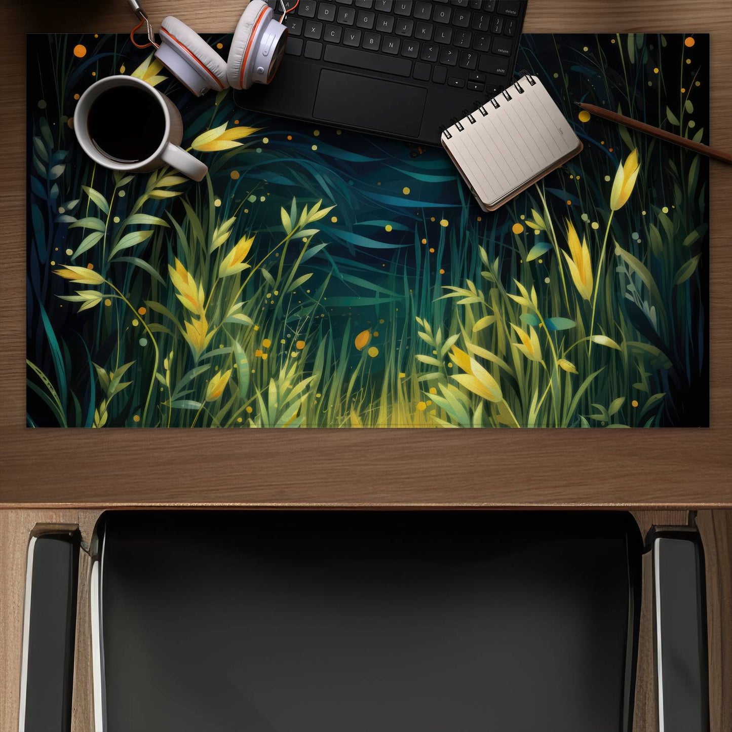 Lit Plains Black Desk Mat for Stylish Home Decor | Premium Quality