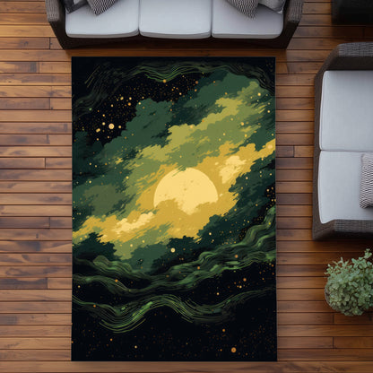 Cloudy Star Black Outdoor Area Rug | Stylish Home Decor