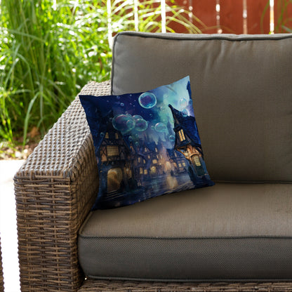Floating through Beige Poly Twill Throw Pillow - Home Decor