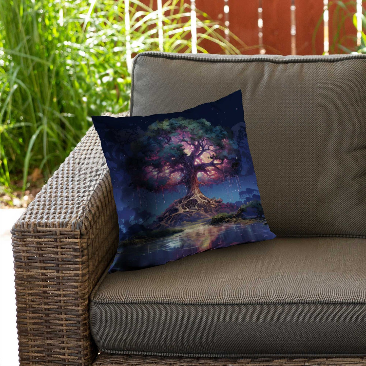 Coussin décoratif en sergé de polyester « La force de la nature » ​​| Décoration intérieure